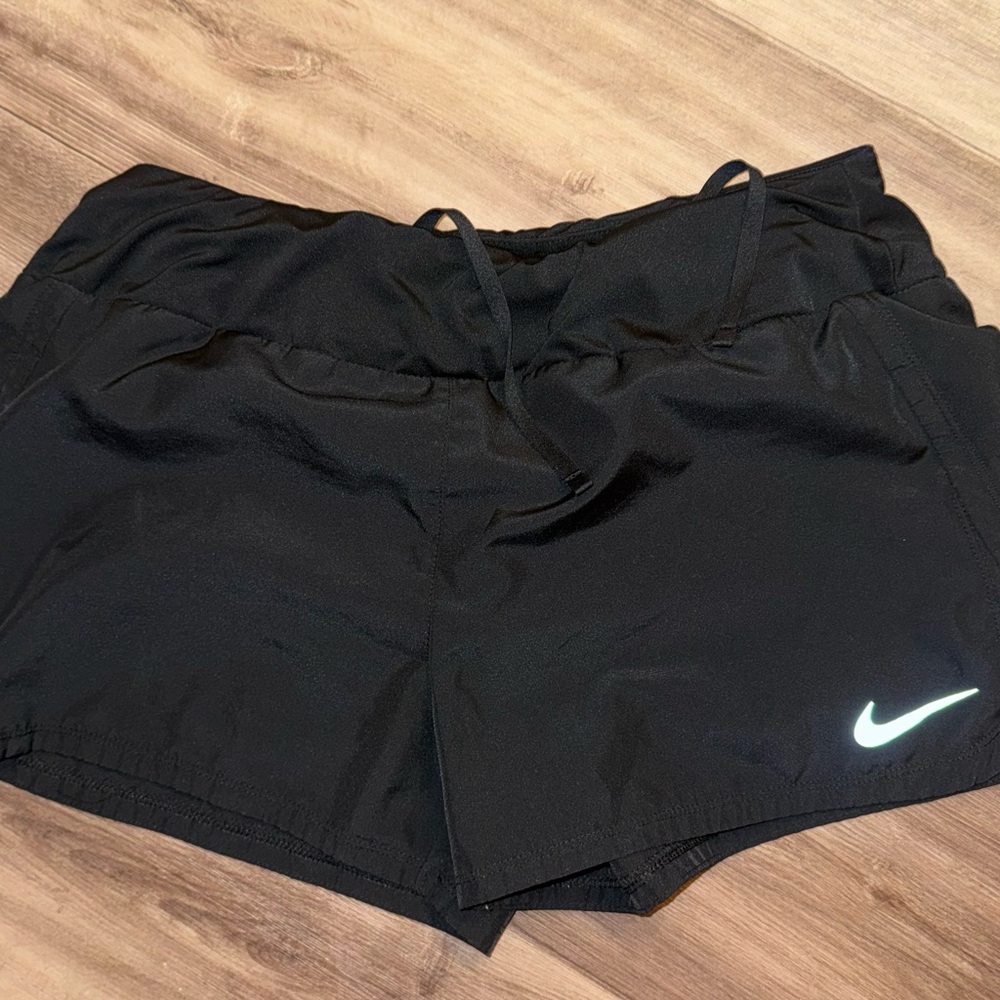 Nike Black Women's Athletic Shorts with Reflective Swoosh